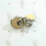 Buttons of Butter-Colored Amber Stud Earrings
