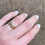 Two Star Set Diamond Hearts Mizpah Ring