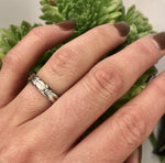 Sculpted Vintage Platinum and Diamond Band