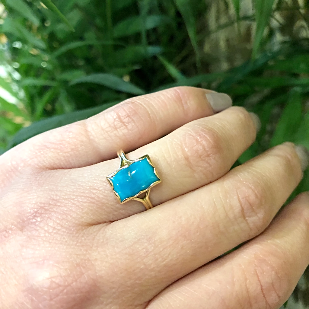 Sleeping Beauty Specimen Ring in Recycled 18k Gold