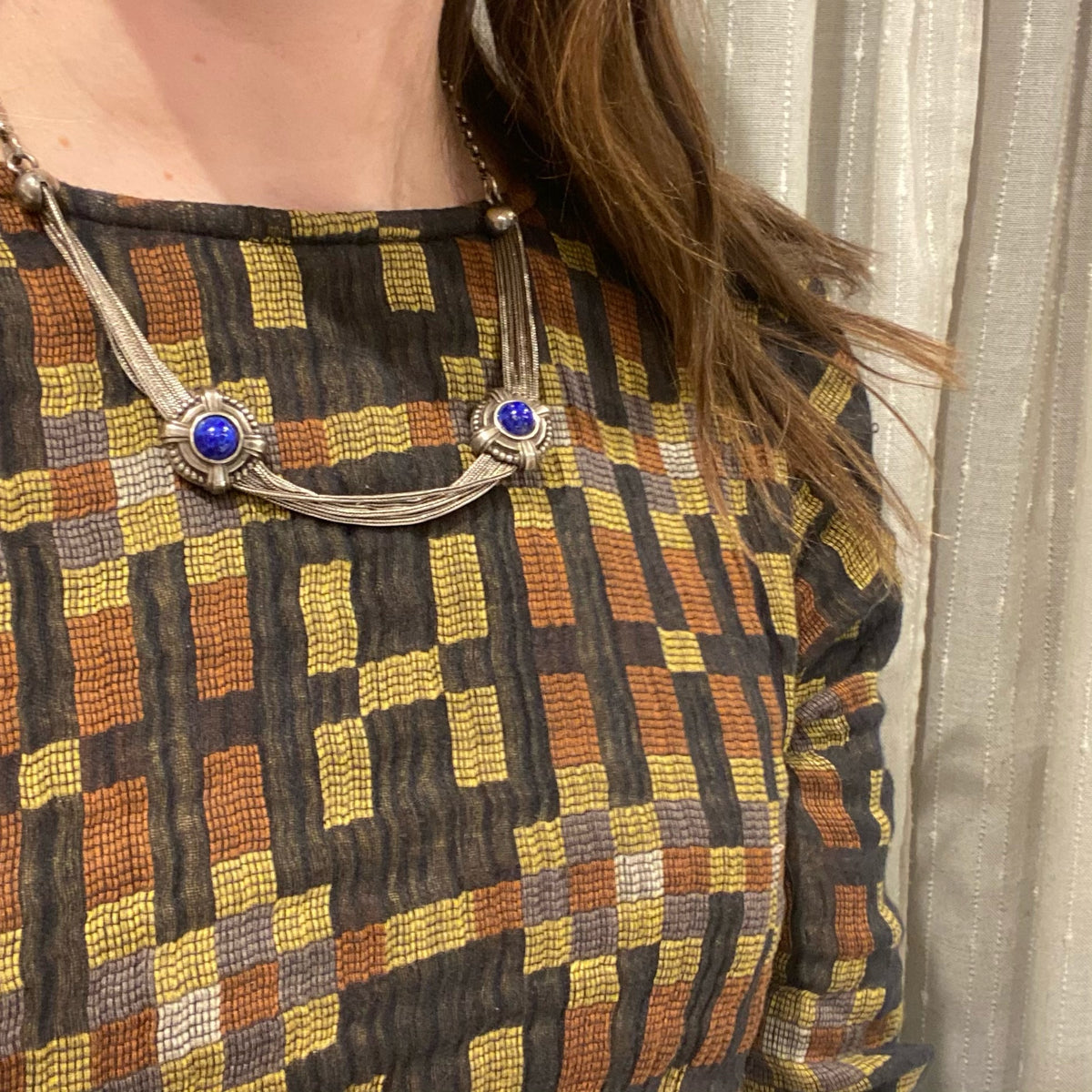 Bold Blue Glass Slide Necklace by Ancient Influences