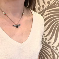 Beaded Necklace with Silver Eagle Pendant