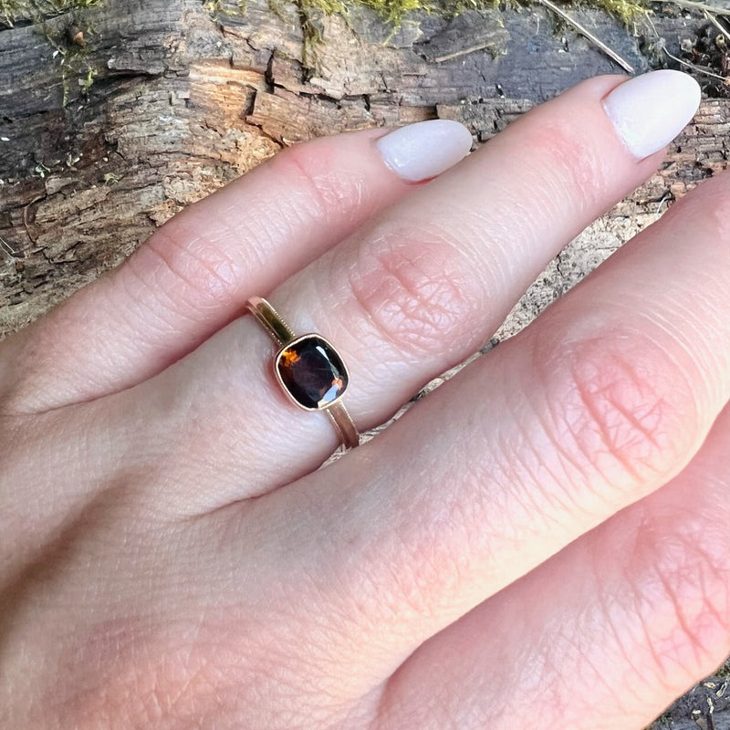 Golden Brown Tourmaline Recycled Gold Ring by 720