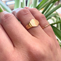 Hexagonal Face 18k Rose Gold Signet Ring