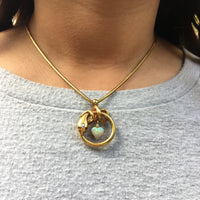 Gold Snake Necklace with Opal