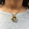 Gold Snake Necklace with Opal