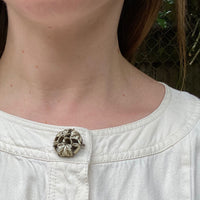 Chinese Carved Bone Leaf Brooch