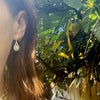 Opal Teardrop Earrings in Diamond Paved White Gold