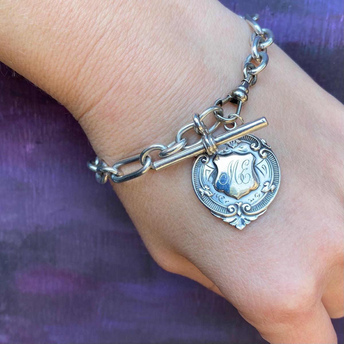 English Sterling Trombone Link Bracelet by Ancient Influences