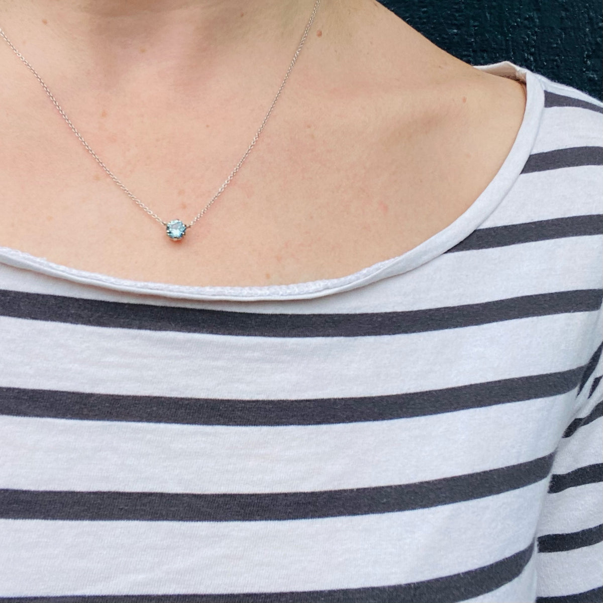 Flashing Natural Blue Zircon Pendant