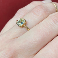 18k Yellow Gold Emerald Cut Solitaire