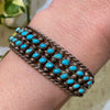 Vintage Petit Point Silver Cuff Bracelet