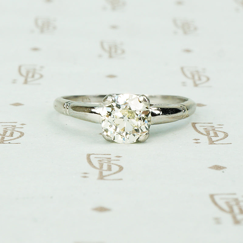Perfect Platinum Old Euro Diamond Solitaire