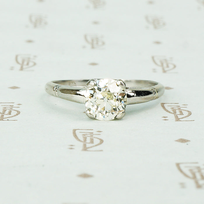 Perfect Platinum Old Euro Diamond Solitaire
