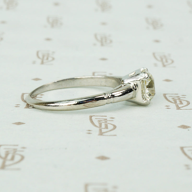 Perfect Platinum Old Euro Diamond Solitaire