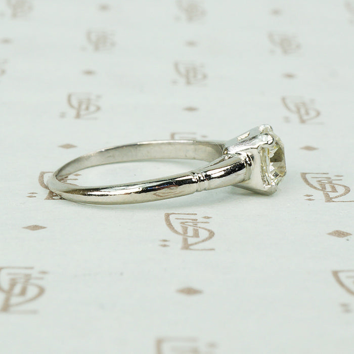 Perfect Platinum Old Euro Diamond Solitaire
