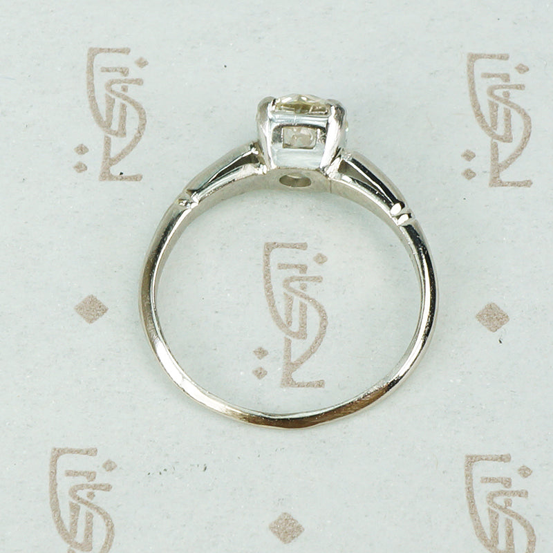 Perfect Platinum Old Euro Diamond Solitaire