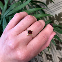Deep Madeira Citrine and Pearl Vintage Conversion Ring