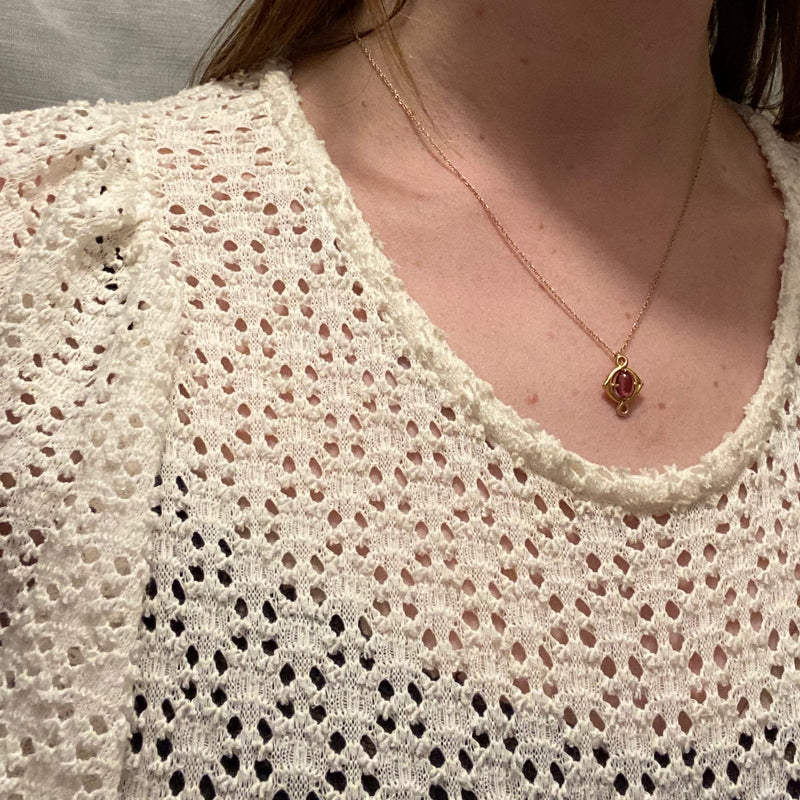 Art Nouveau Amethyst and Gold Pendant