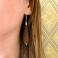 Victorian Woven Hair Torpedo Earrings