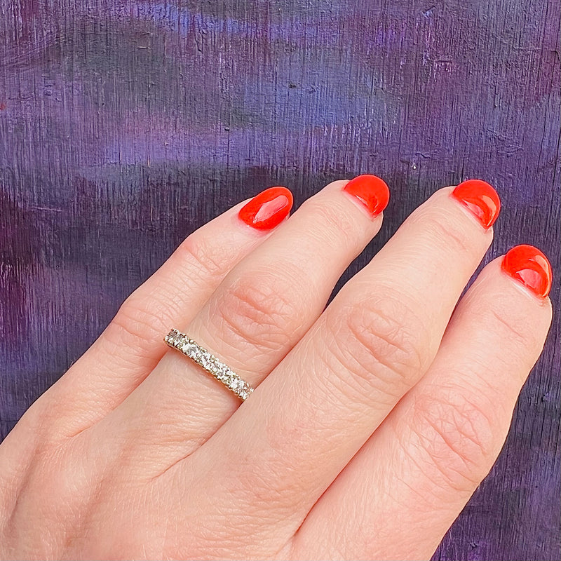 Sparkling Diamond Mid Century Eternity Band