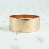 1896 date ring cigar band style with rose gold applied numbers back of band
