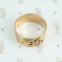 1896 date ring cigar band style with rose gold applied numbers top view