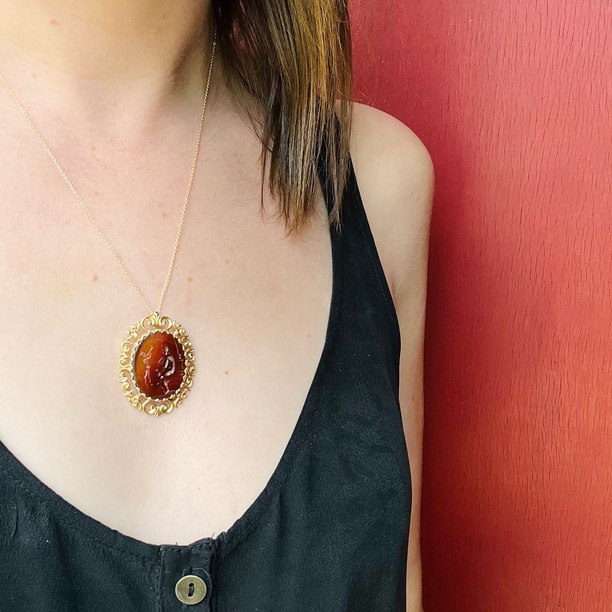 Carnelian Intaglio Pendant of Pan