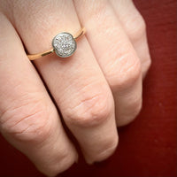 Delicate & Refined Edwardian Diamond Cluster Engagement Ring