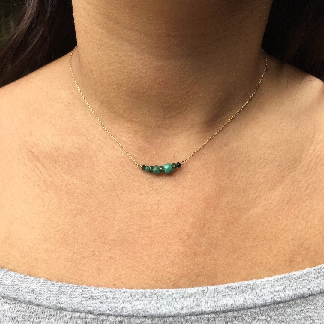 Olio Arc Necklace in Emeralds & Turquoise by brunet