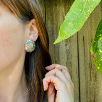Silver Concho Earrings with Rocker Designs