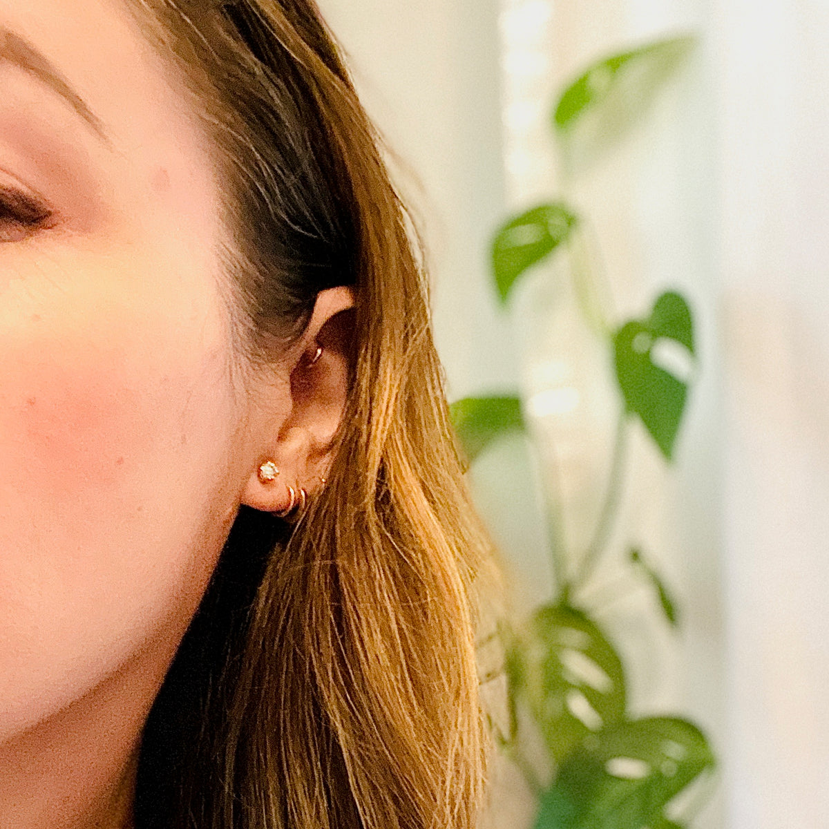 Vintage Old European Cut Diamonds in Gold Studs