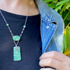 Carved Jade Art Deco Necklace with Silver Links