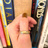 Handsome Gold Band with Forget Me Not Stripes