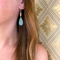 Marché Pendant Drop Earrings in Rose Gold with Chalcedony by brunet