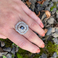 Breathtaking Antique Double Halo Sapphire Ring