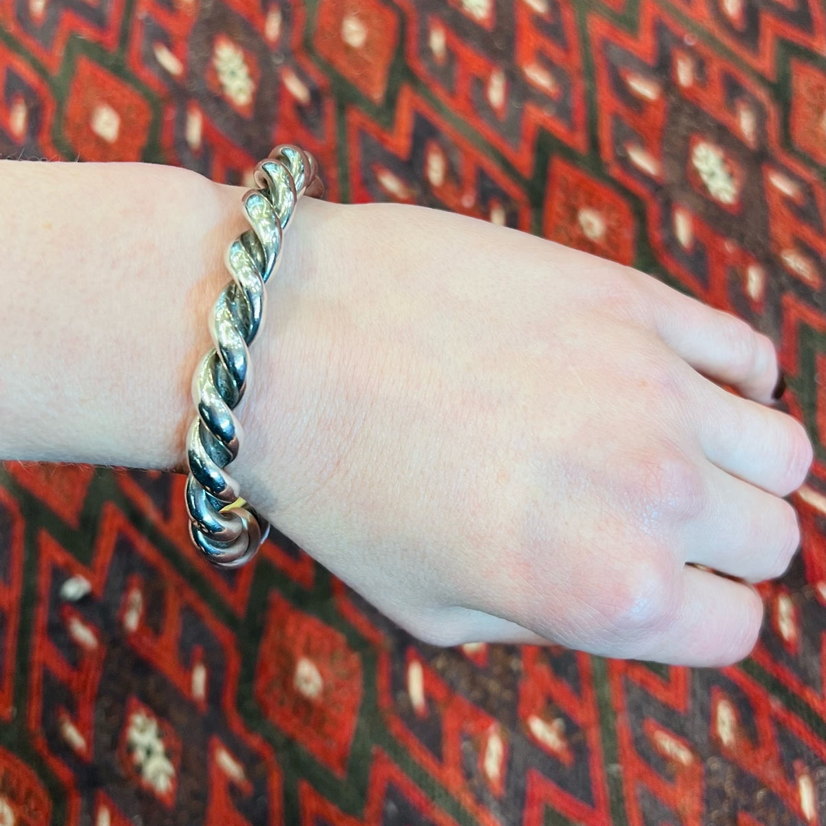 Victorian Sterling Silver Twist Bangle