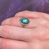 Summery Blue Turquoise in Vintage Silver Ring