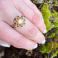 French 18k Enamel 19thc Diamond Ring