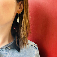 Tranquil Blue Jade Fu Pendulum Earrings