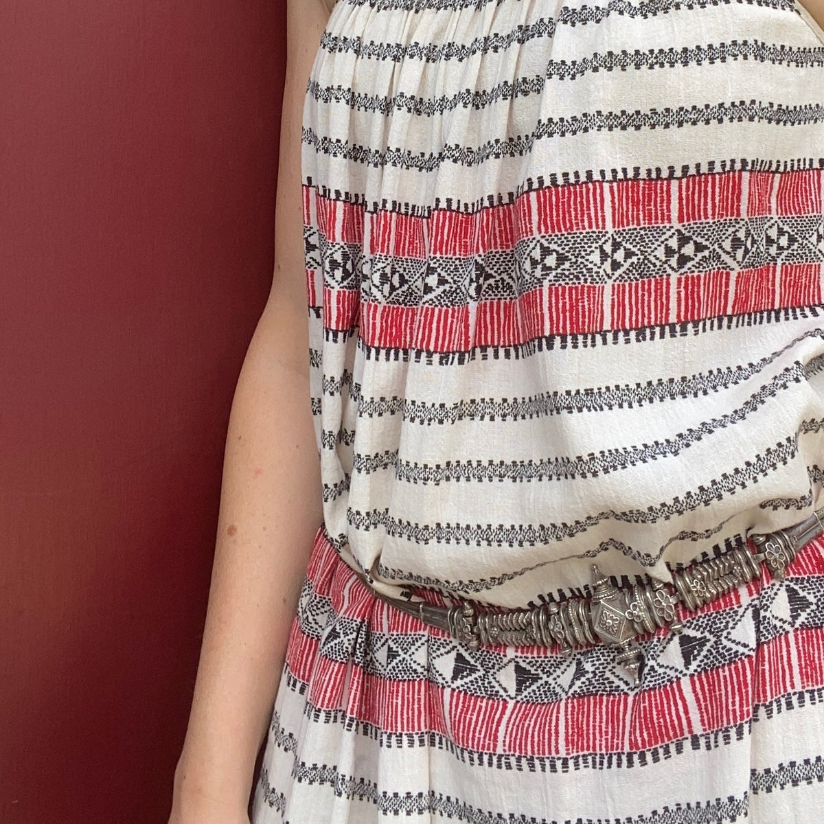 Antique Indian Woven Silver Belt