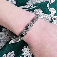 Romantic Garnet Set Sterling Silver Bracelet