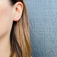 Sparkly OMC Diamond Platinum Studs
