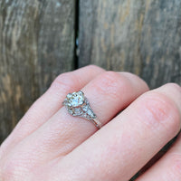 Lovely Platinum Edwardian OEC Diamond Engagement Ring