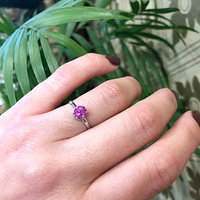 Cherry Blossom Pink Sapphire Solitaire in Recycled Platinum