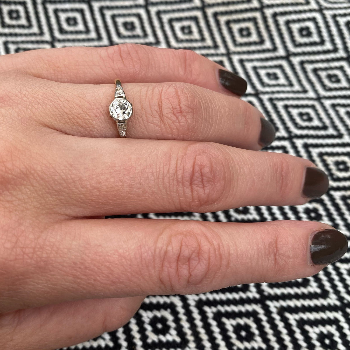 Edwardian Platinum & 18ct Engagement Ring with Sassy Diamond