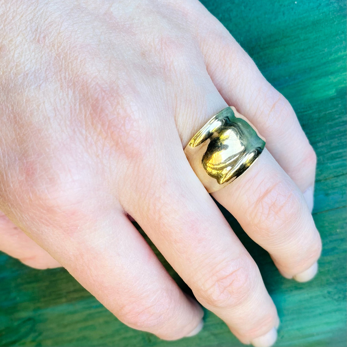 Wide Domed 10k Gold Band c. 1970
