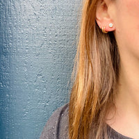 Vintage Diamond Gold Bezel Studs