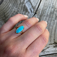 The Summer Sky Turquoise and Recycled Gold Ring
