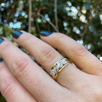 Romantic Roses Two Tone NOS Wide Diamond Band